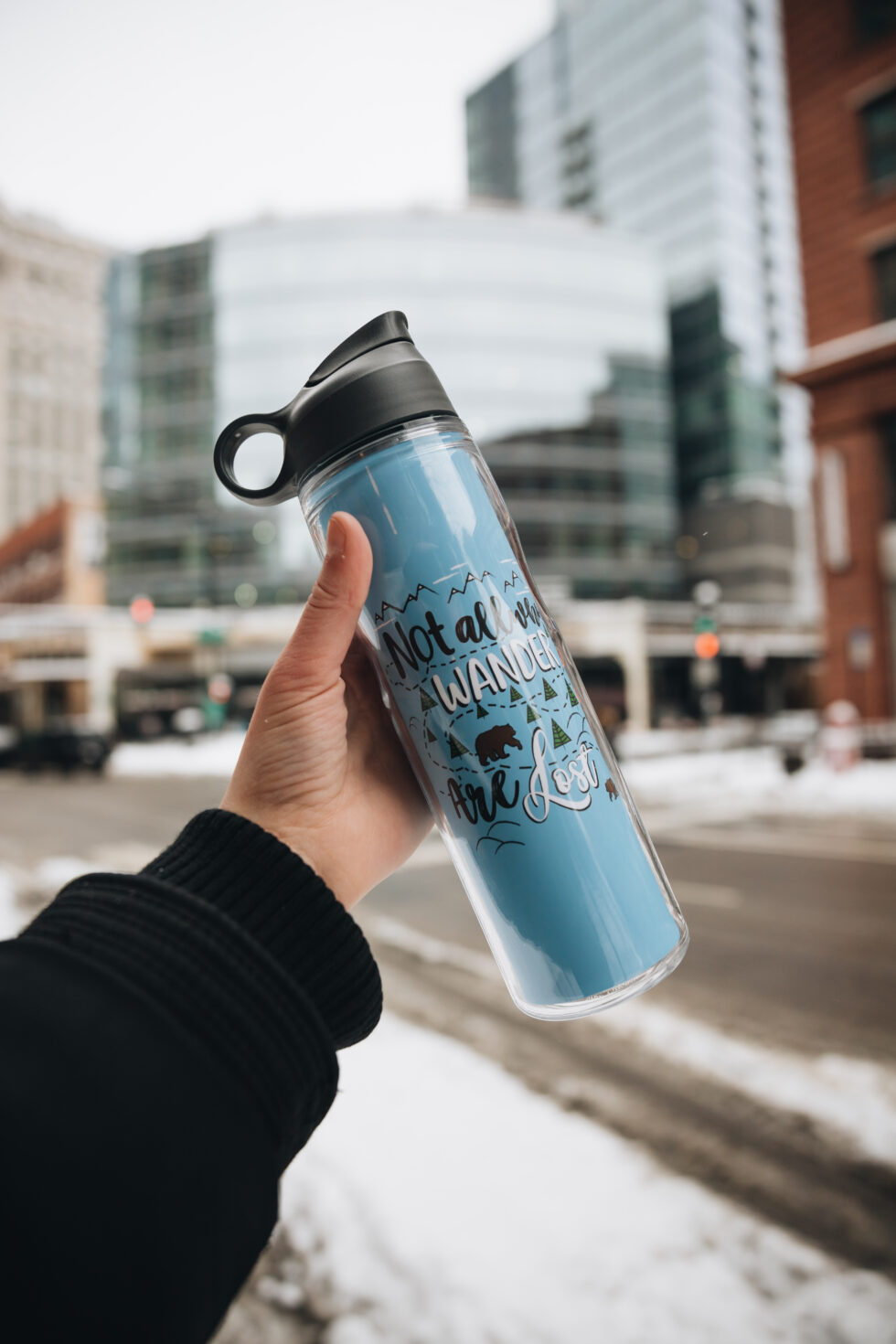 custom water bottle inspiration not all who wander are lost