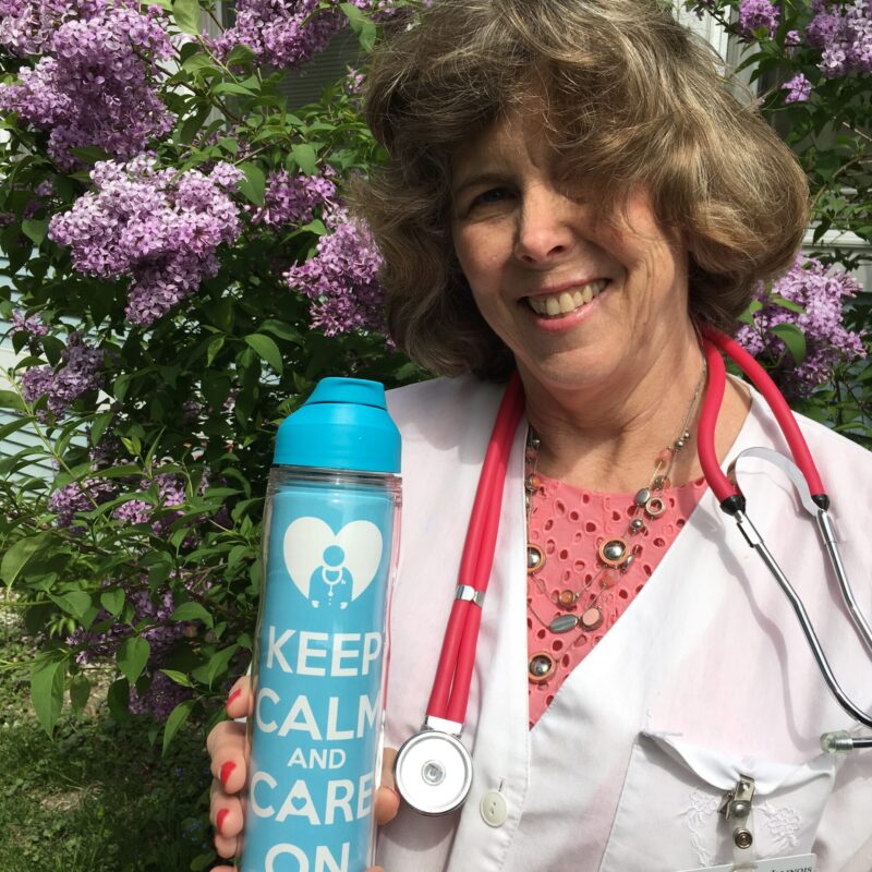 keep calm and care on custom water bottle