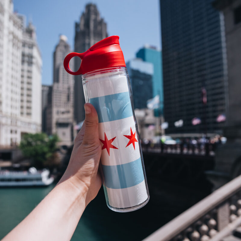 Chicago Flag Custom Water Bottle
