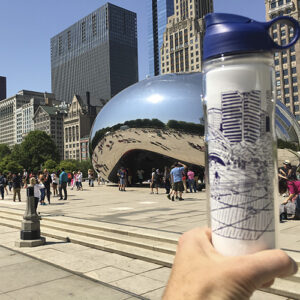 cloud gate (the bean) chicago maze custom water bottle